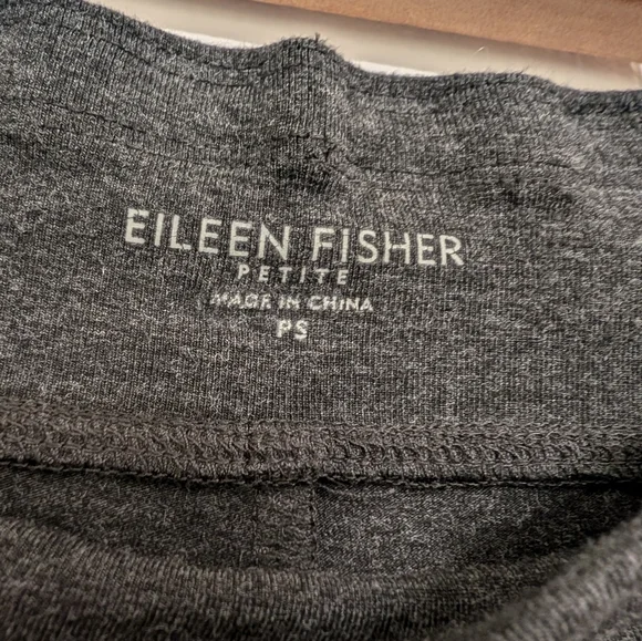 Eileen Fisher Wide Leg Pants Pull On Viscose Heathered Grey Stretch Jersey Sz PS - Picture 4 of 9